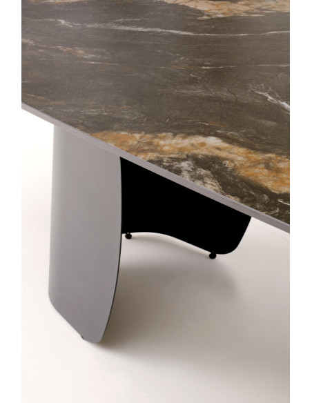 FORUM stół rozkładany, czarny marmur / czarny (3p 1szt)