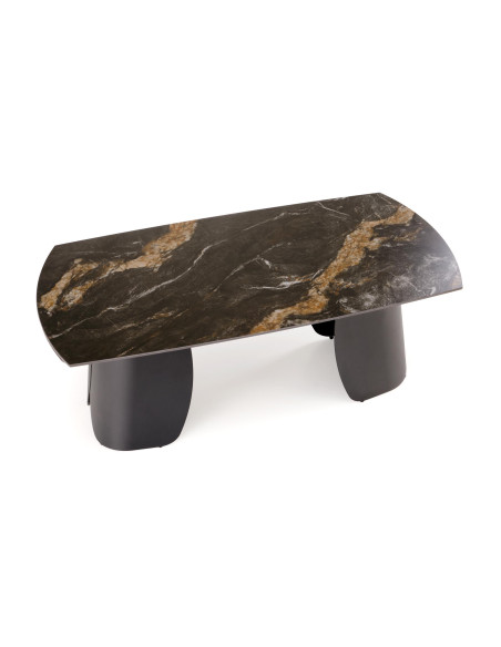 FORUM stół rozkładany, czarny marmur / czarny (3p 1szt)