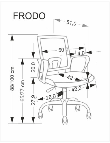 FRODO fotel młodzieżowy jasny różowy
