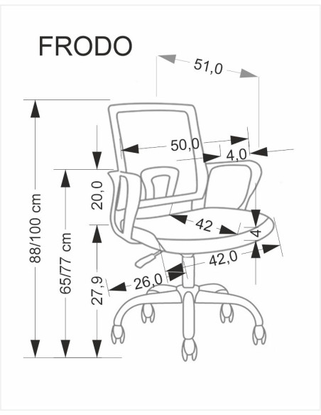 FRODO fotel młodzieżowy jasny różowy