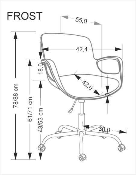 FROST fotel młodzieżowy, czarny (1p 1szt)