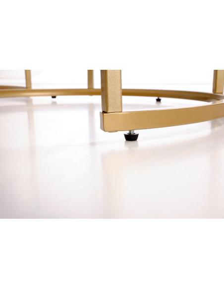 GILDA zestaw 3 ław, biały marmur / złoty (1p 1set)