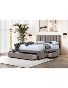 GRACE 160 łóżko z szufladami beżowy velvet (3p 1szt)