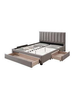 GRACE 160 łóżko z szufladami beżowy velvet (3p 1szt) 2