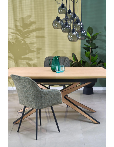 JAMES stół rozkładany, naturalny / czarny (2p 1szt)