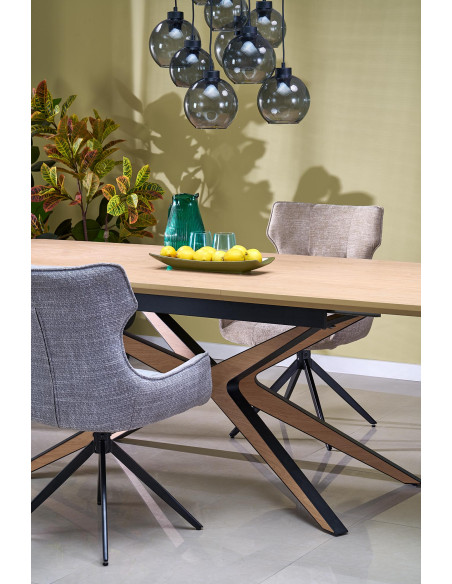 JAMES stół rozkładany, naturalny / czarny (2p 1szt)