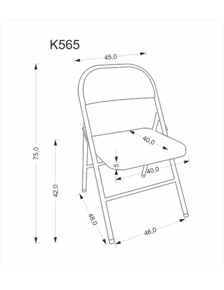 K565 krzesło składane, czarny (1p 6szt)