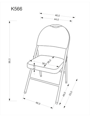 K566 krzesło składane,  czarny / popiel (1p 6szt)