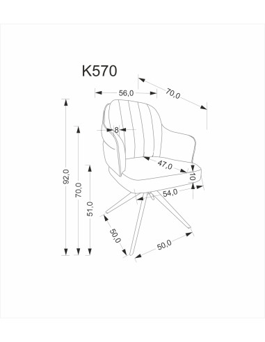 K570 krzesło, cynamonowy  (1p 2 szt)