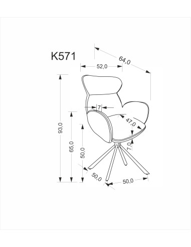 K571 krzesło, cynamonowy  (1p 2 szt)