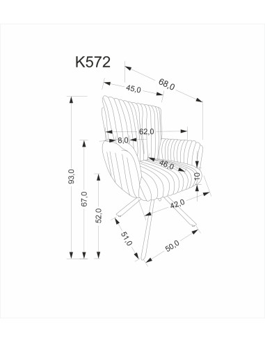 K572 krzesło, popielaty  (1p 2 szt)