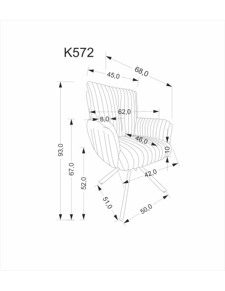 K572 krzesło, popielaty  (1p 2 szt)