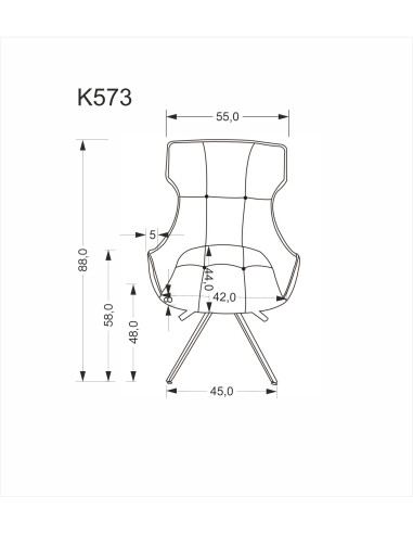 K573 krzesło, beżowy (1p 2szt)