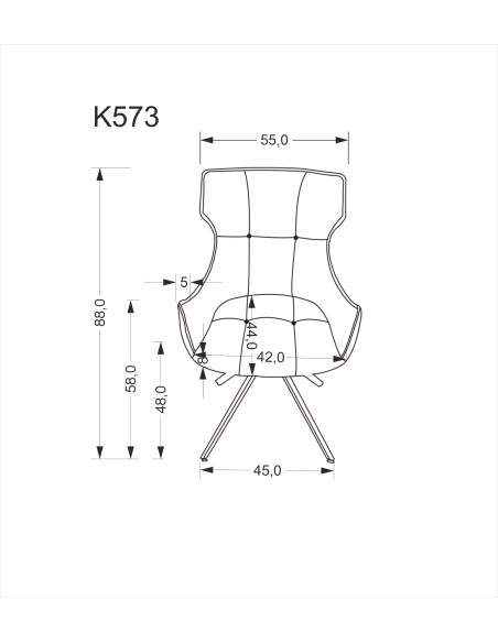 K573 krzesło, beżowy (1p 2szt)