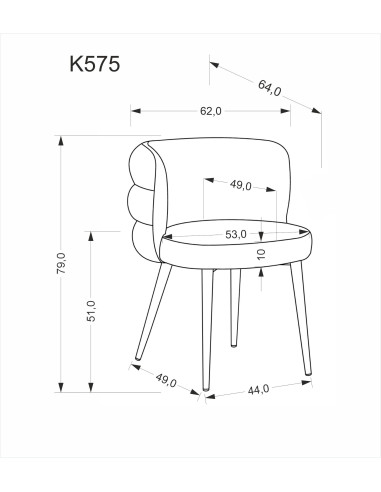 K575 krzesło, oliwkowy (1p 2szt)