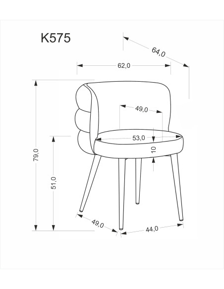 K575 krzesło, oliwkowy (1p 2szt)