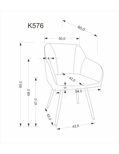 K576 krzesło popielaty  (1p 2 szt)