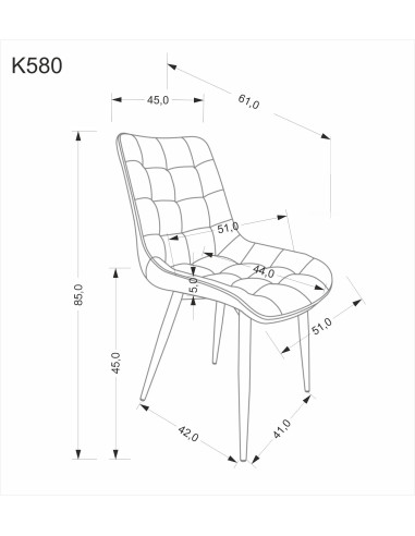 K580 krzesło,  c.zielony (1p 4szt)
