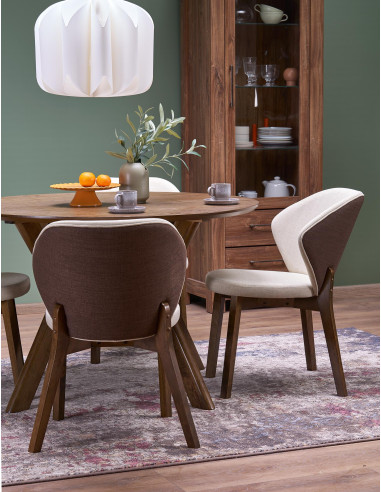 K583 krzesło, orzechowy / brązowy / beżowy (1p 2szt)