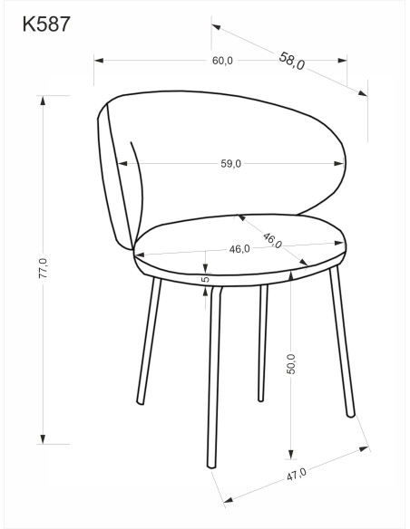 K587 krzesło, beżowy
