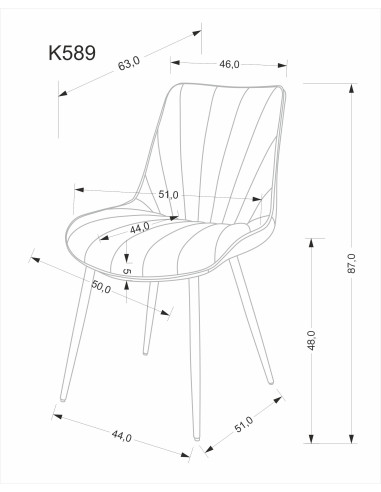 K589 krzesło, popielaty