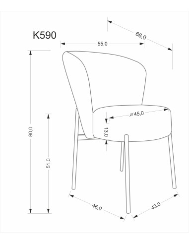K590 krzesło, beżowy (1p 2szt)