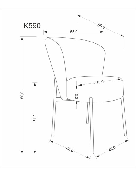 K590 krzesło, popielaty (1p 2szt)