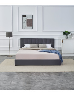 KATARINA  łóżko z pojemnikiem na pościel, popielaty (2p 1szt) 2