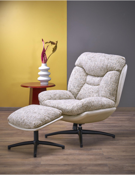 KRONOS fotel z podnużkiem, beżowy / wielobarwny (1p 1szt)