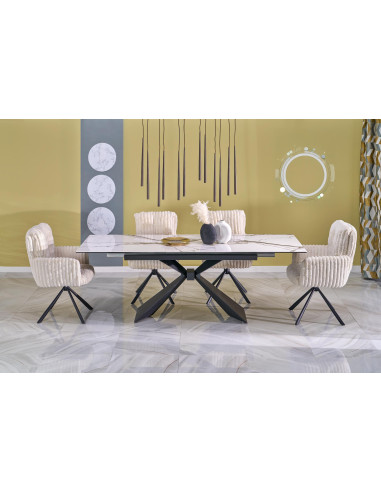 LUCIANO stół rozkładany, blat: biały marmur (2p 1szt)