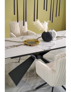 LUCIANO stół rozkładany, blat: biały marmur (2p 1szt) 2