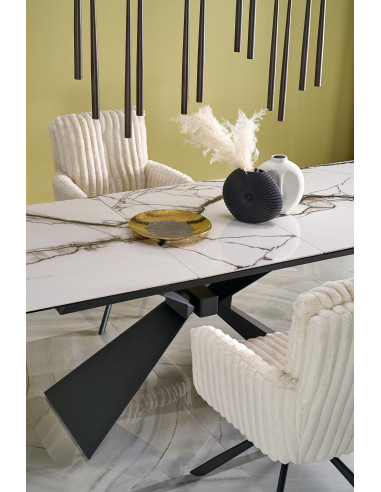 LUCIANO stół rozkładany, blat: biały marmur (2p 1szt)