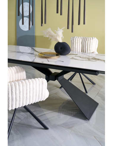 LUCIANO stół rozkładany, blat: biały marmur (2p 1szt)