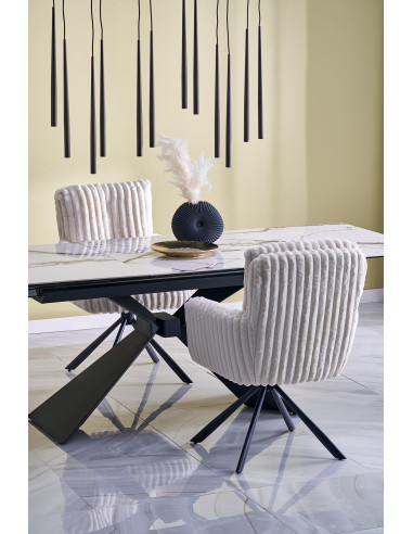 LUCIANO stół rozkładany, blat: biały marmur (2p 1szt)