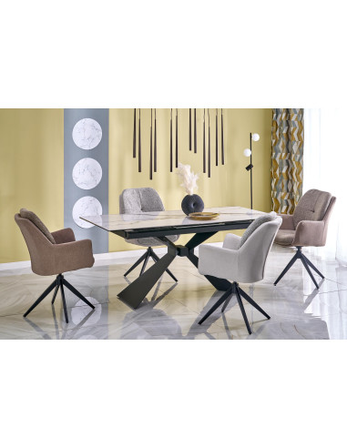 LUCIANO stół rozkładany, blat: biały marmur (2p 1szt)