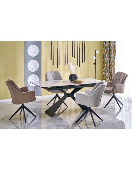 LUCIANO stół rozkładany, blat: biały marmur (2p 1szt)