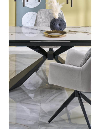 LUCIANO stół rozkładany, blat: biały marmur (2p 1szt)