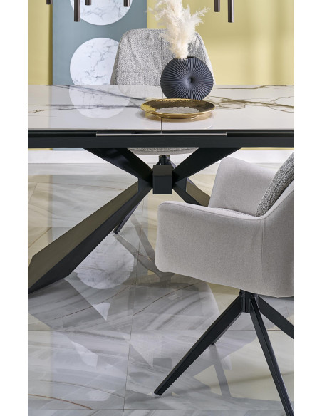 LUCIANO stół rozkładany, blat: biały marmur (2p 1szt)