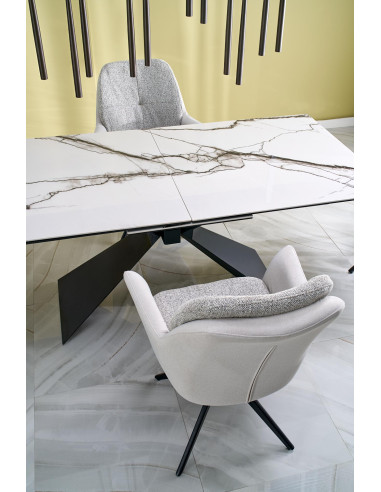 LUCIANO stół rozkładany, blat: biały marmur (2p 1szt)