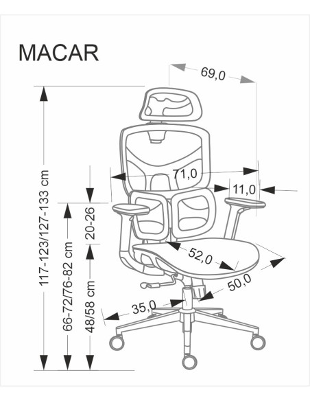 MACAR fotel gabinetowy, czarny (1p 1szt)