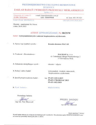 MACAR fotel gabinetowy, czarny (1p 1szt)