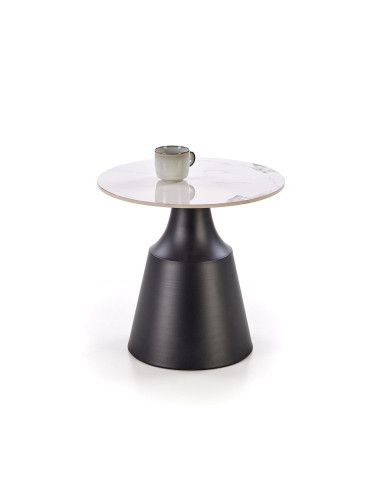 MAGNETA zestaw 2 ław, biały marmur / czarny (2p 1szt)