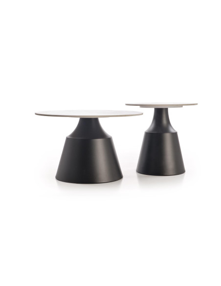 MAGNETA zestaw 2 ław, biały marmur / czarny (2p 1szt)