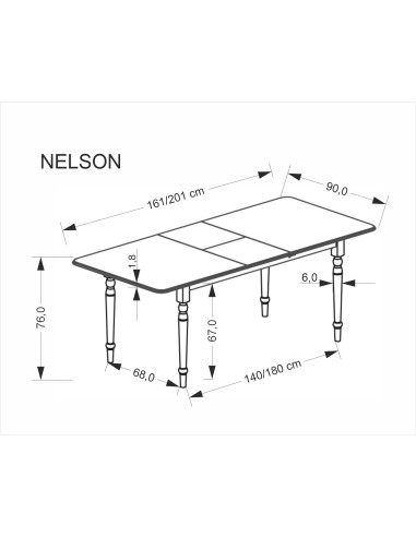 NELSON stół rozkładany, biały (1p 1szt)