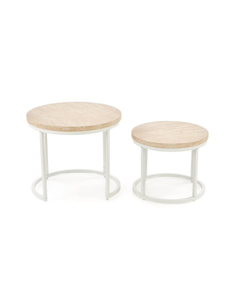 OREO zestaw dwóch ław, trawertyn / biały  (1p 1szt)