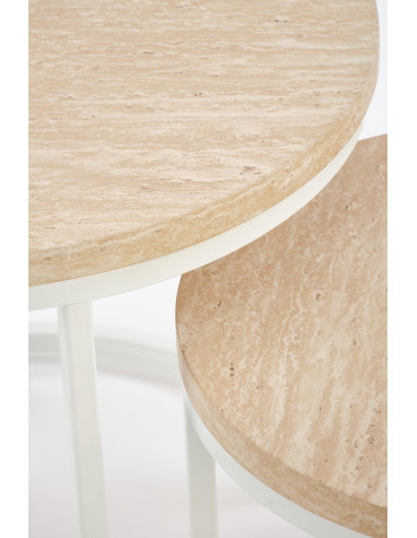 OREO zestaw dwóch ław, trawertyn / biały  (1p 1szt)