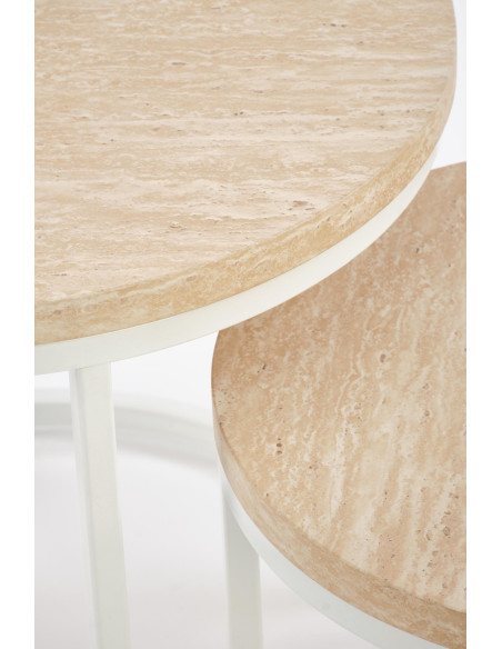 OREO zestaw dwóch ław, trawertyn / biały  (1p 1szt)