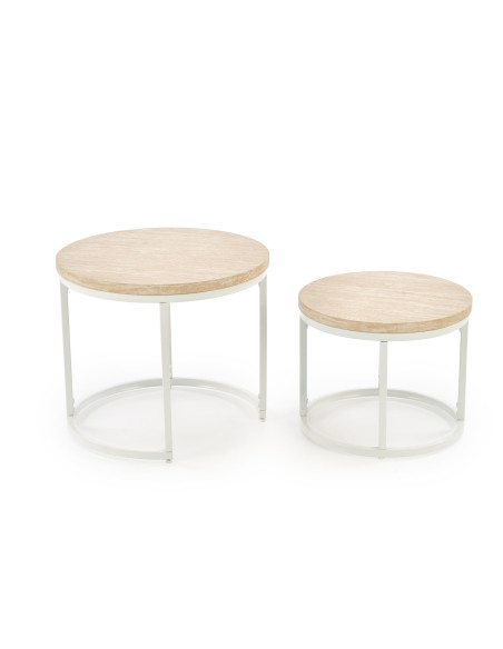 OREO zestaw dwóch ław, trawertyn / biały  (1p 1szt)