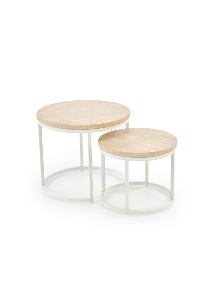 OREO zestaw dwóch ław, trawertyn / biały  (1p 1szt)