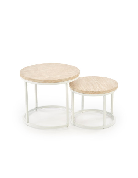 OREO zestaw dwóch ław, trawertyn / biały  (1p 1szt)